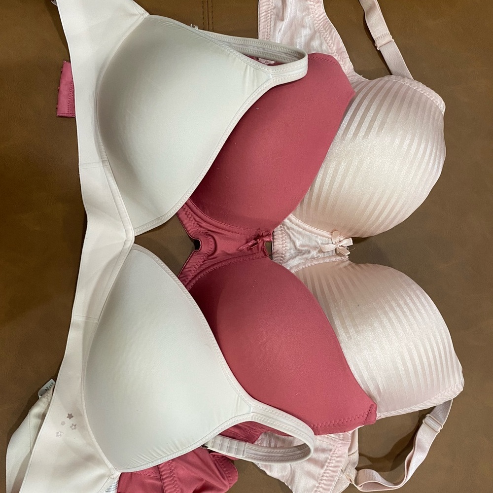 Elegant Pink and White Women's Bra Set
